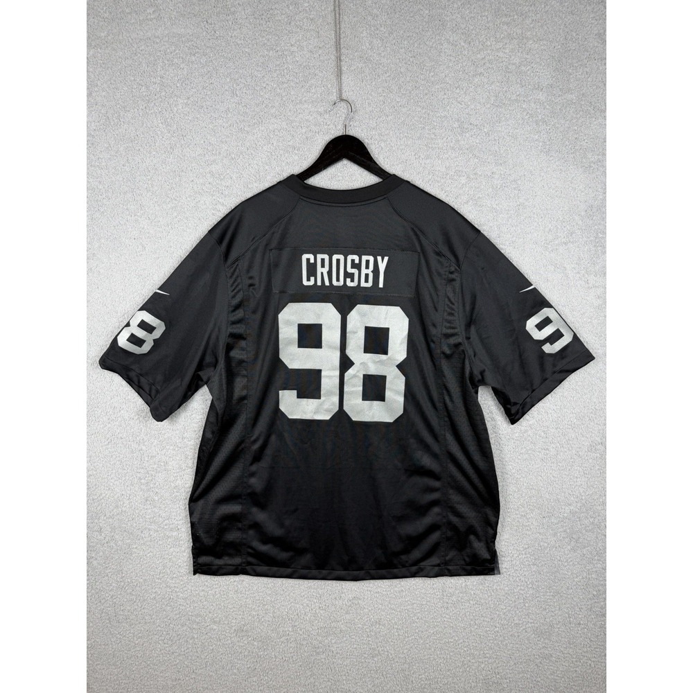 Nike Maxx Crosby Jersey Mens 2XL Black On Field Raiders NFL Football 98